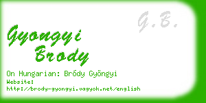 gyongyi brody business card